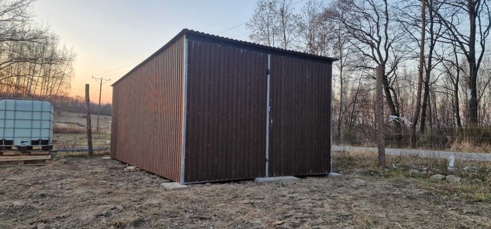 Garaż blaszany, schowek budowlany 3x5 II gatunek KONSTRUKCJA OCYNK