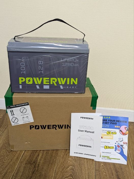 Акумулятор 12v lifepo4 100Ah POWERWIN 1280Wh по факту більше 115Ah