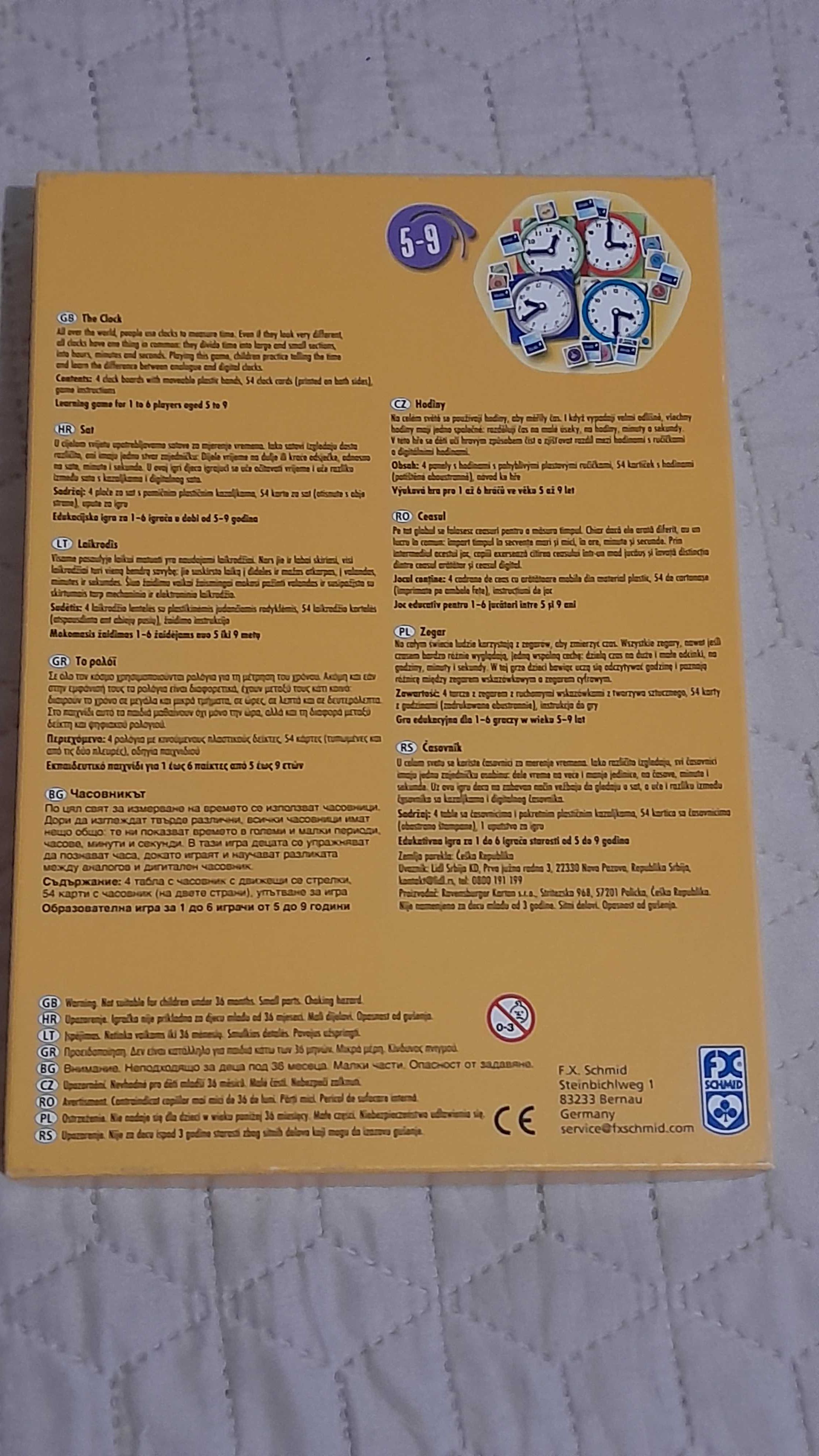 Zegar The clock gra edukacyjna wiek 5 -9 lat bdb