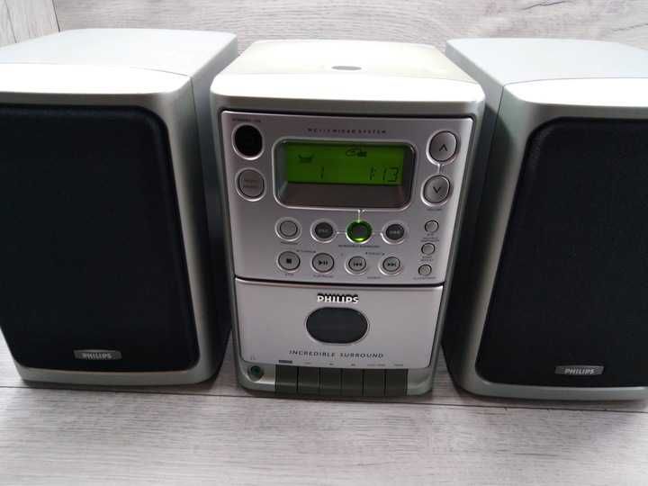 Mini Wieża PHILIPS Cd Audio Fm/Am Kaseta Aux