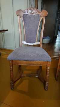 krzesła 6- sztuk solidne drewniane tapicerowane duże.