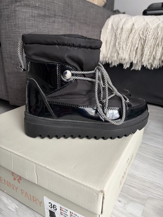 Śniegowce Jenny Fairy r. 36 czarne lakierowane