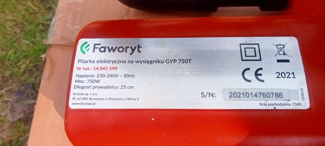 Zestaw do piły łańcuchowej elektrycznej Faworit