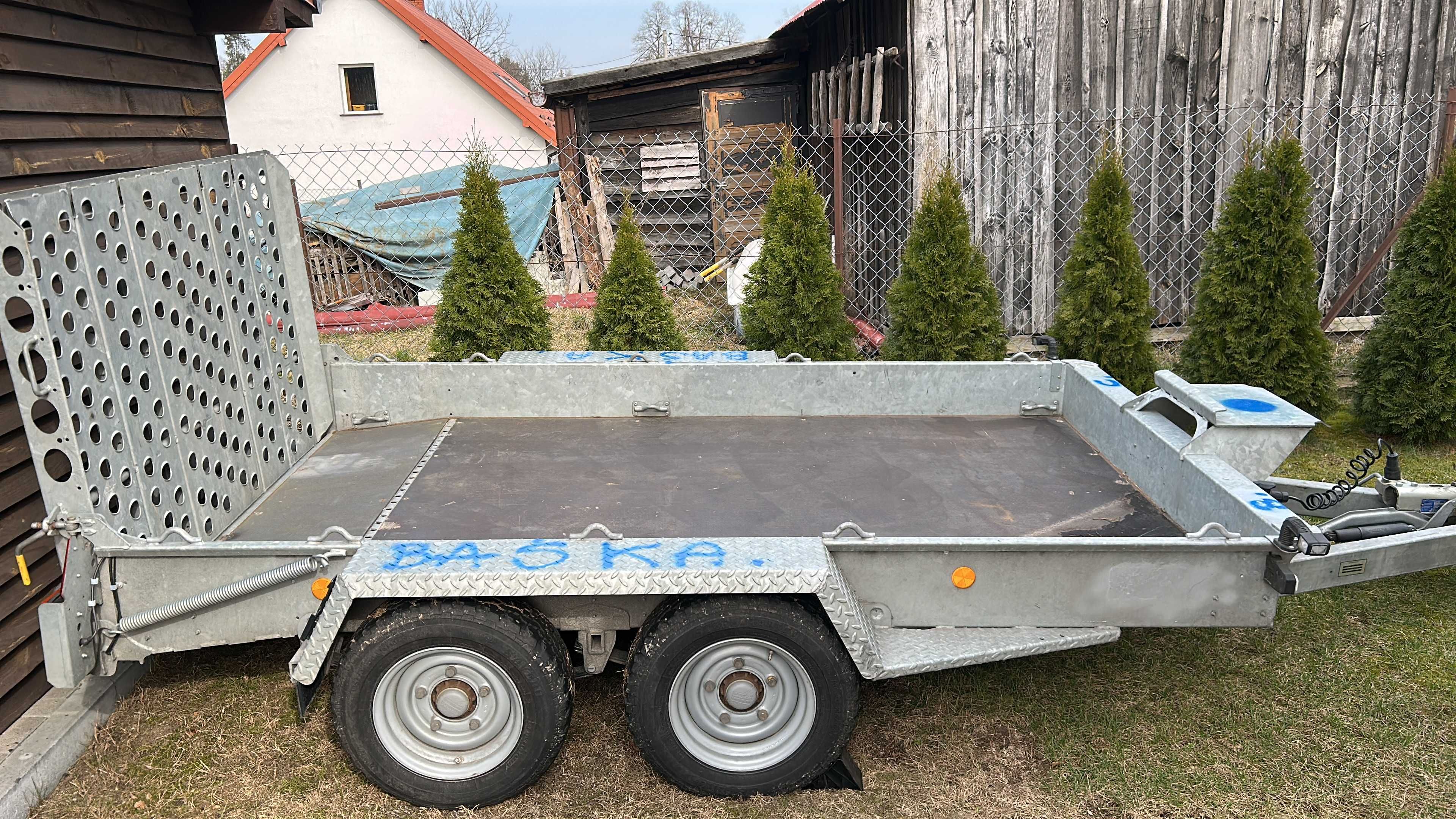 przyczepa do minikoparki miniładowarki sprzętu budowlanego