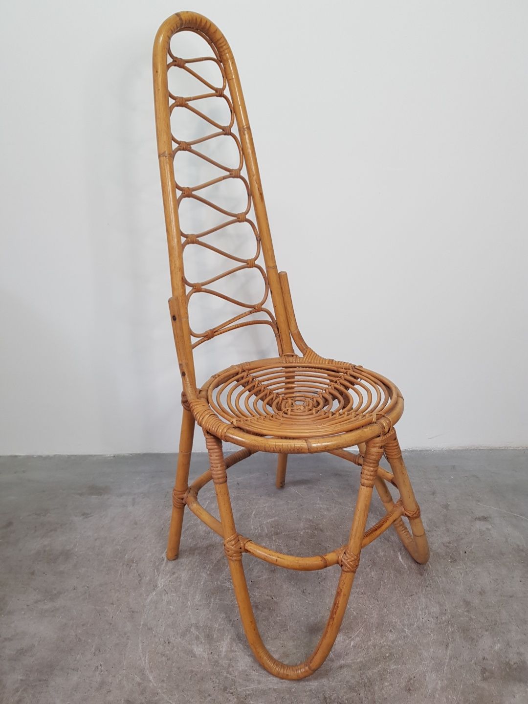 Krzesło Bambusowe Rattanowe Vintage Lata 50 proj. Rohé Noordwolde