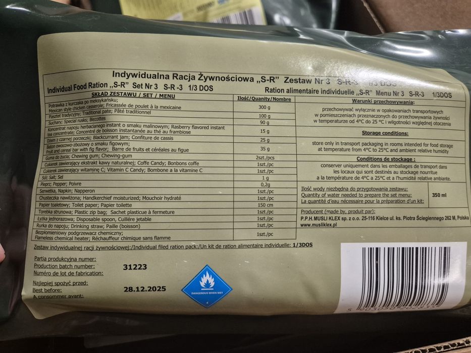 Rację żywnościowe SRG