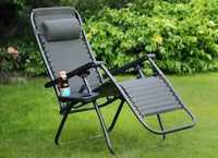 Складний шезлонг, крісло з підніжкою для саду та відпочинку