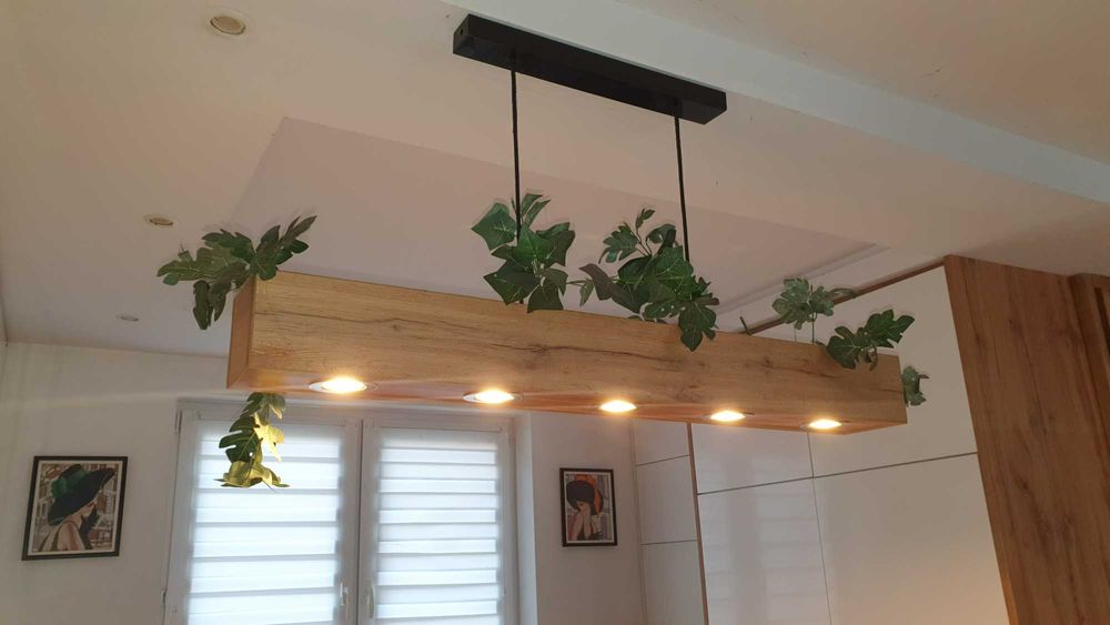 Lampa ozdobna drewniana - kolor i rozmiar można dobrać