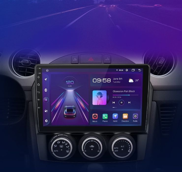 Radio 2DIN 9" Android Auto CarPlay Navi GPS Mazda MX-5 III PL