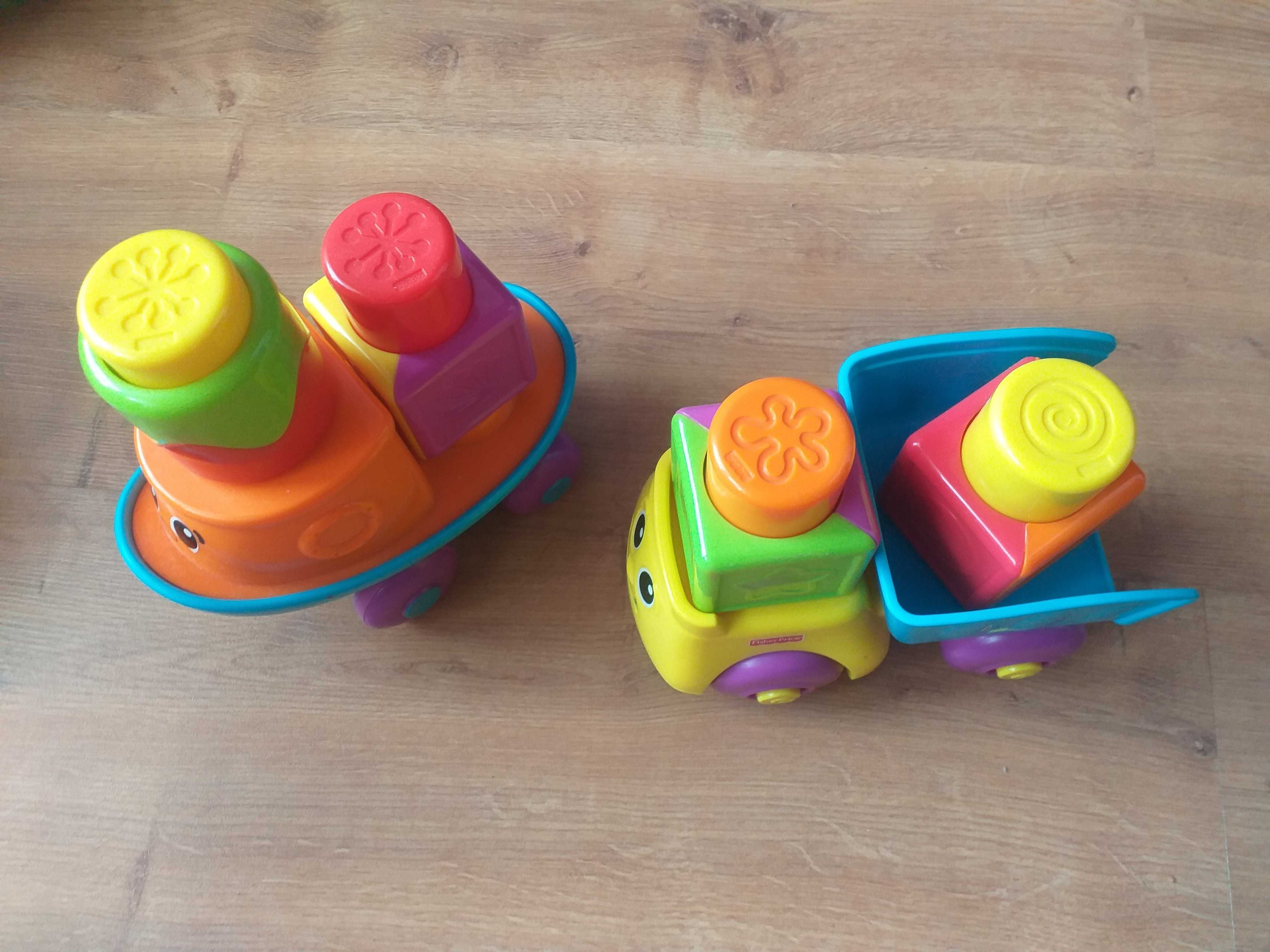 Zestaw zabawek FISHER PRICE autko wywrotka + łódka + klocki