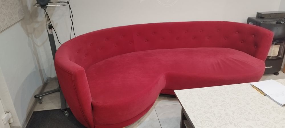 Sofa szezlong czerwona