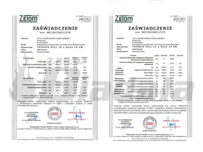 Piec, kocioł C.O. Ekopel 19 kW DUO na PELLET + ekogroszek 5 KLASA