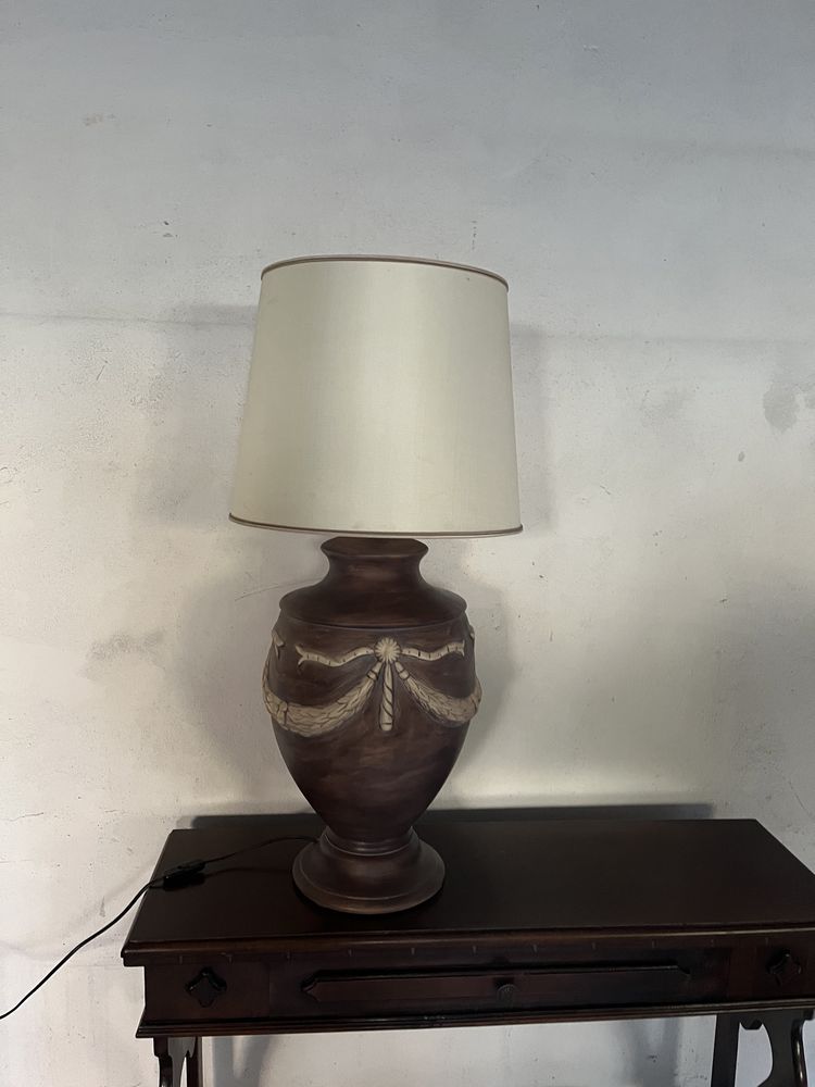 Lampa stojąca nocna Duża ceramiczna  i abażur. Do  salonu sypialni