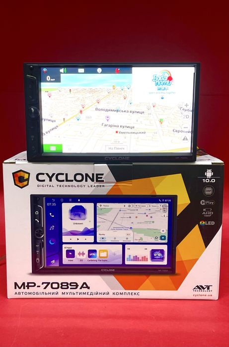 Магнітола Cyclone 7089A-2DIN з GPS, BT, CarPlay, WIFI, DSP, QLED