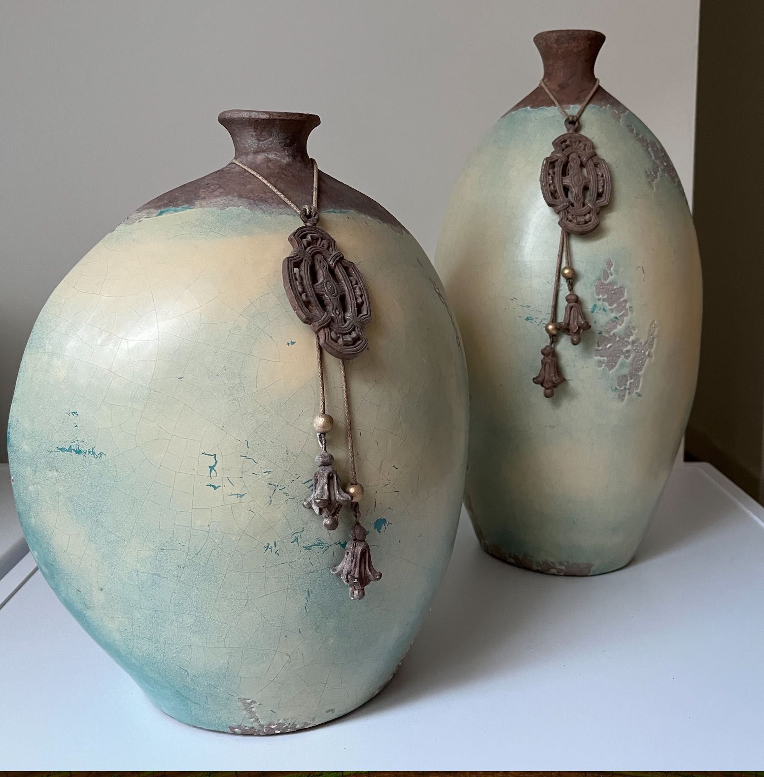 Komplet 4x Wazon Dzban Indonezja Rustykalny Retro Ceramiczny ceramika