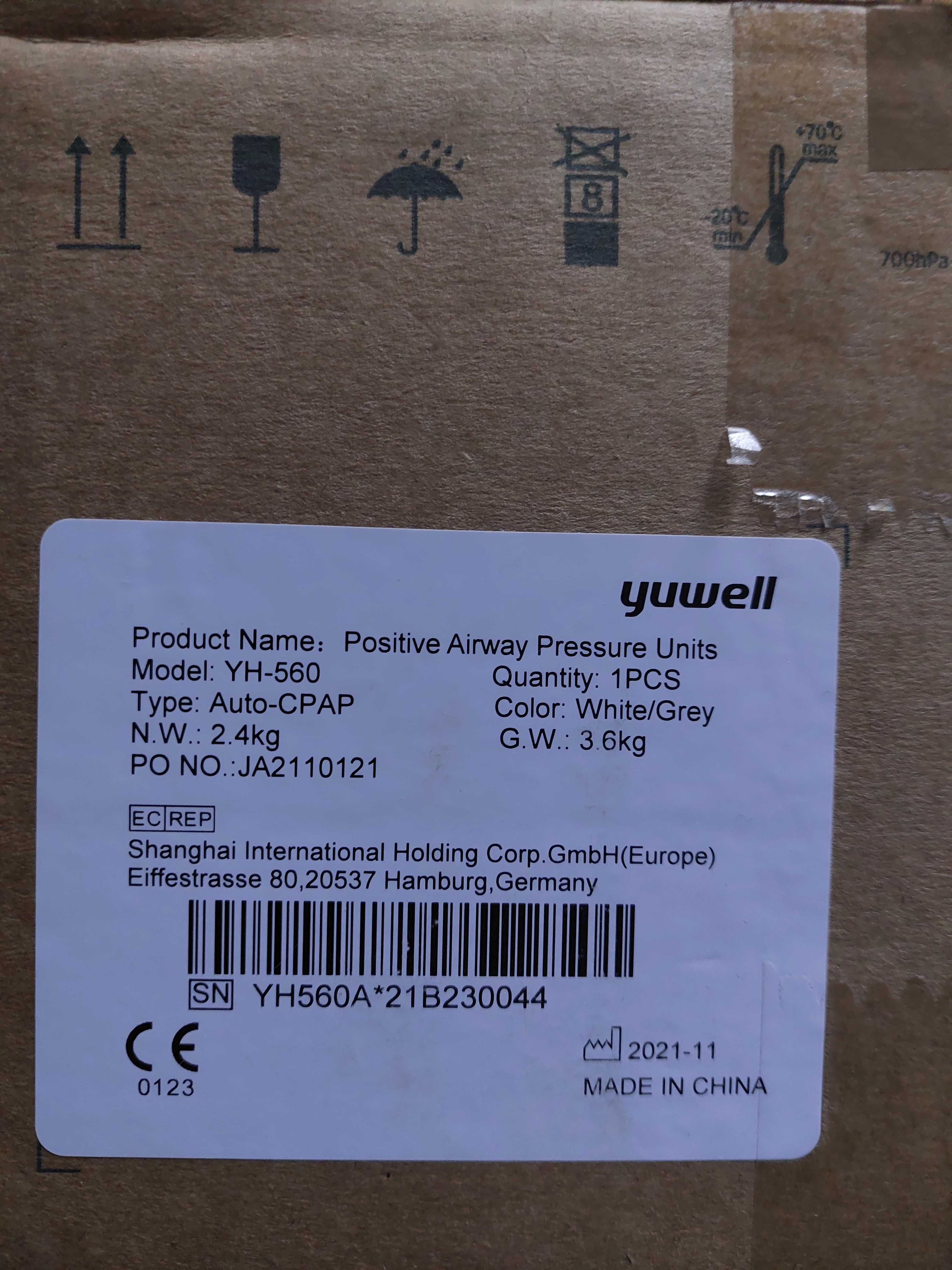 Aparat CPAP YH-560 firmy Yuwell z nawilzaczem