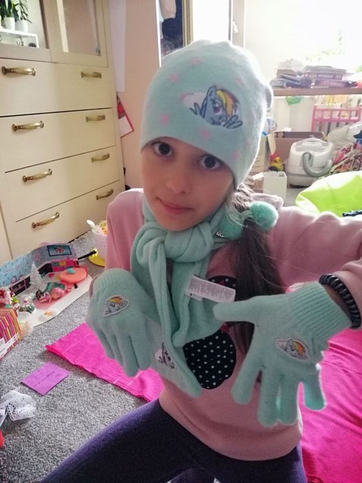 Шапка,шаррф, перчаткі 110/116 лител поні