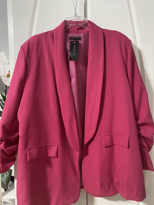 Włoska marynarka żakiet plus size fuksja 48/50/52/54