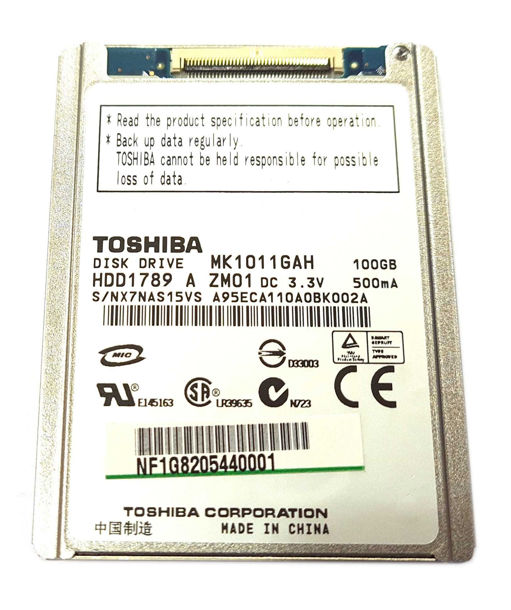 DYSK TWARDY 1.8" ZIF 40pin 100GB Toshiba MK1011GAH