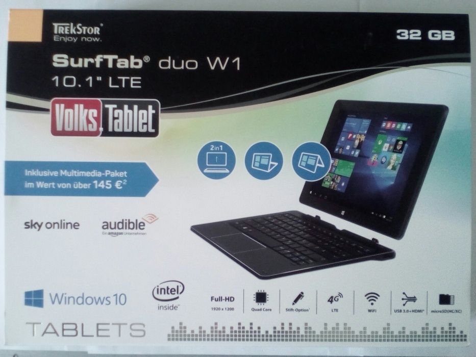 Планшет трансформер TrekStor SurfTab duo W1 10.1" Full-HD (IPS, touch)