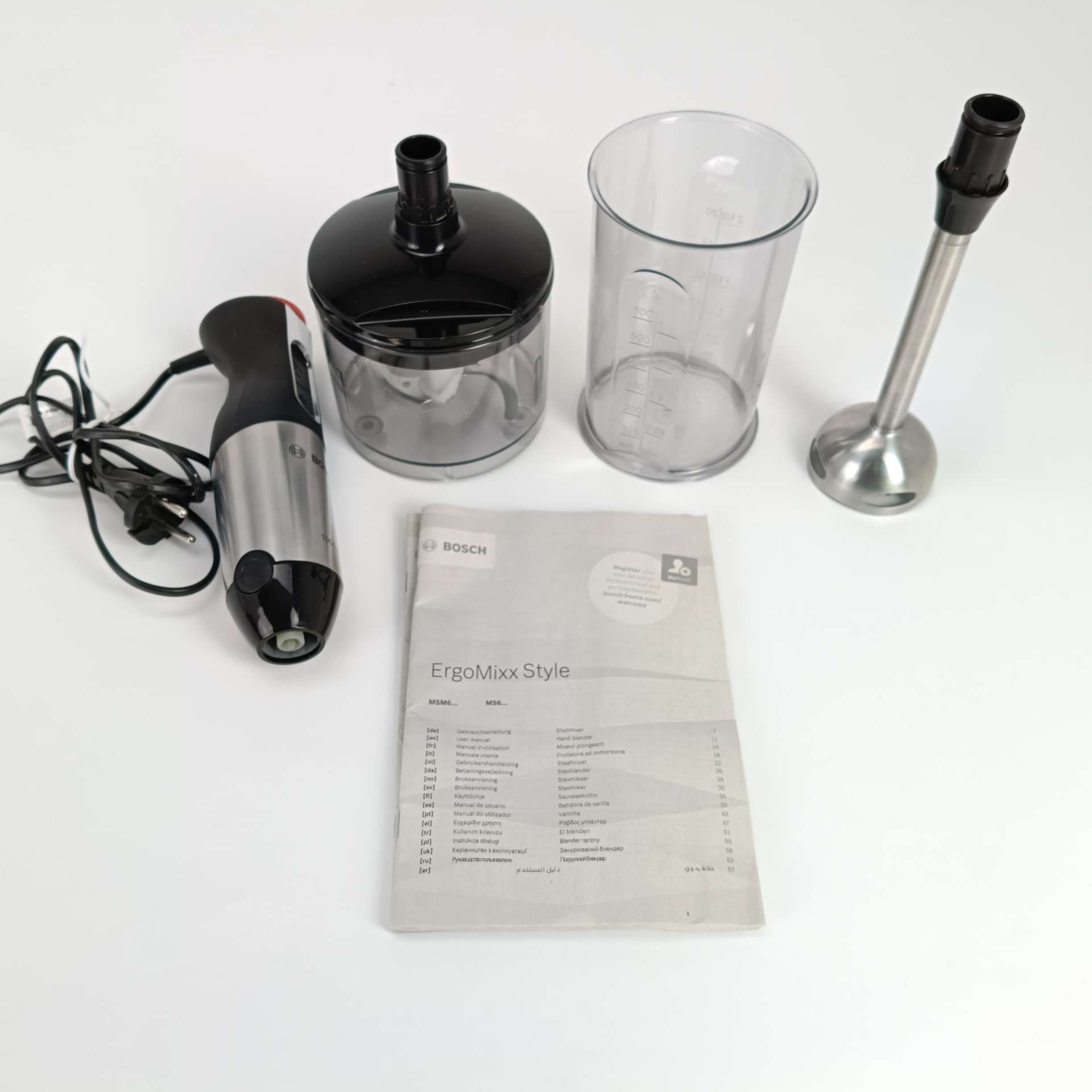 Blender BOSCH ErgoMixx Style MS6CM6120 C,  1000 W, czarny 2 w 1