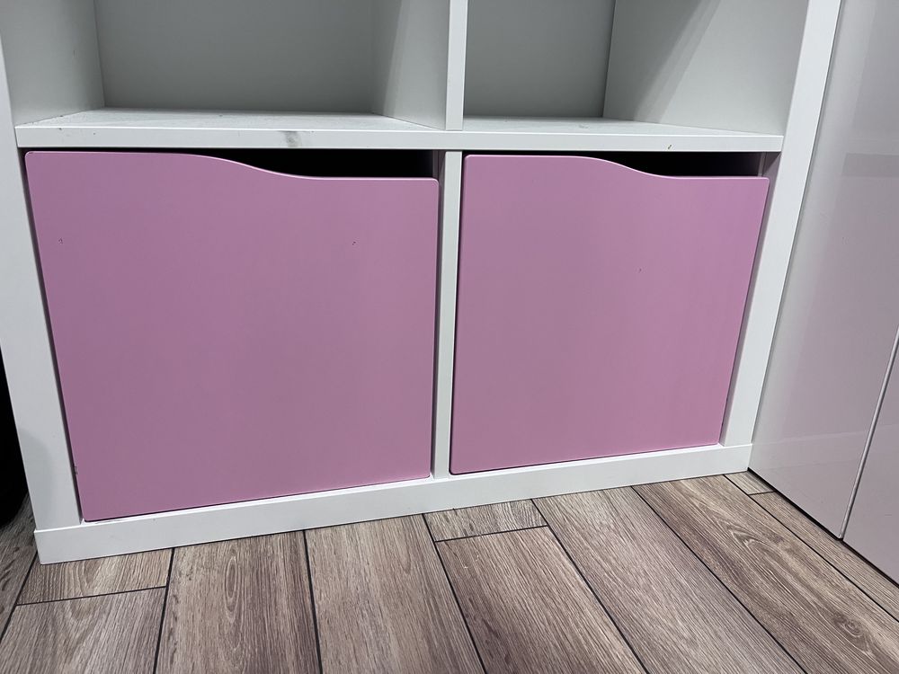 Wkład z drzwiami wkłady do regału Ikea Kallax różowe różowy szafka