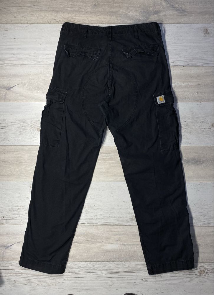 Штани Carhartt карго чорні штани rip-stop брюки casual кархарт