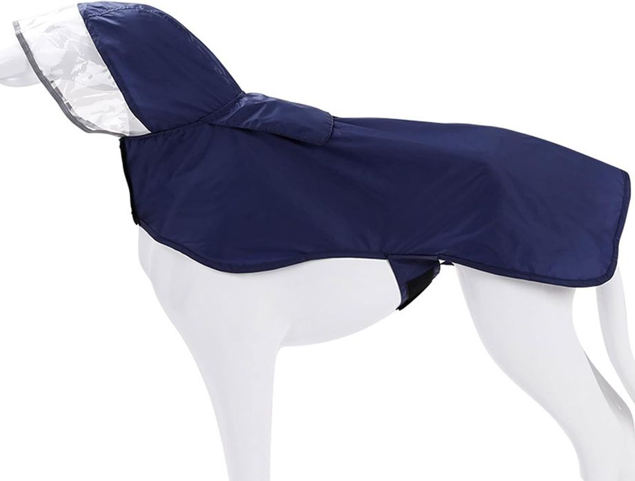 Płaszcz Przeciwdeszczowy Dla Psa Wodoodporny Z Kapturem Niebieski  S