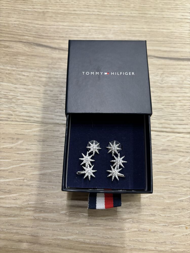 Kolczyki gwiazdki nausznice, wkręty Tommy Hilfiger