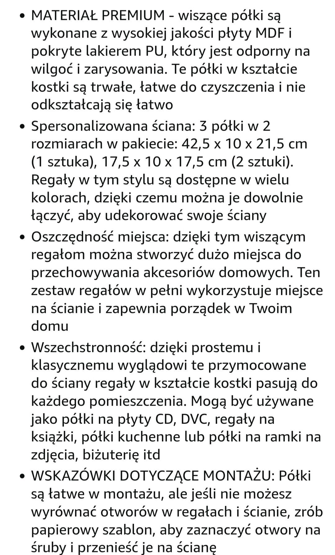 Zestaw 3 półek-regał