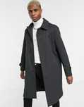 Topman premium мужское стильное черное пальто в полоску тренч