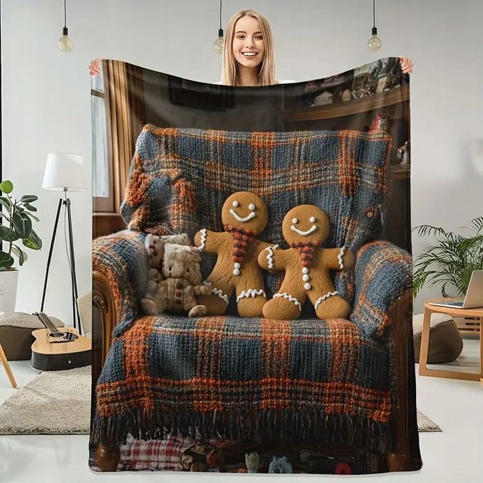 Koc Narzuta święta świąteczny ciastek choinka prezent 150x200cm CK13