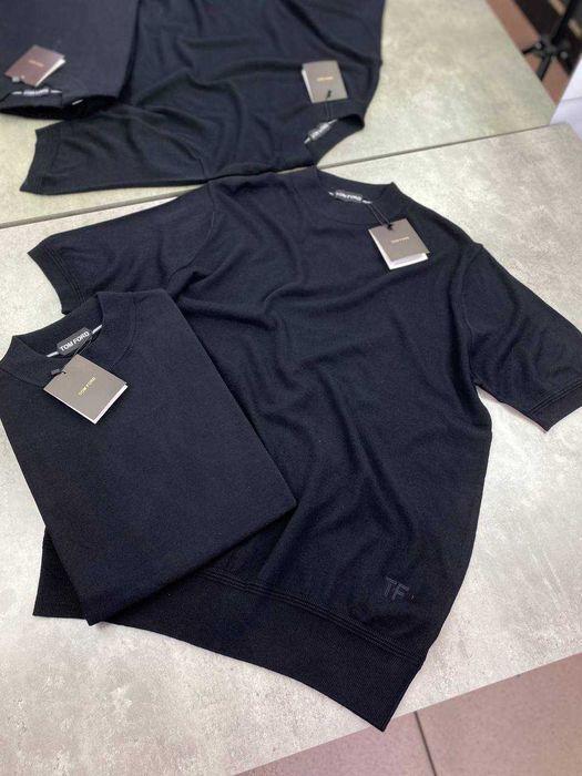 Мужская черная футболка Tom Ford футболка с вышивкой Том Форд f635