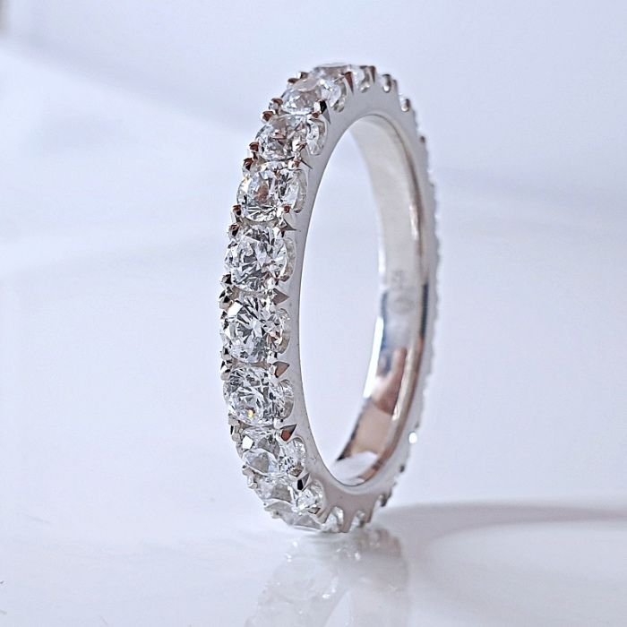 EKSKLUZYWNA obrączka rząd brylantów szerokość 2.7mm 1.8ct białe złoto