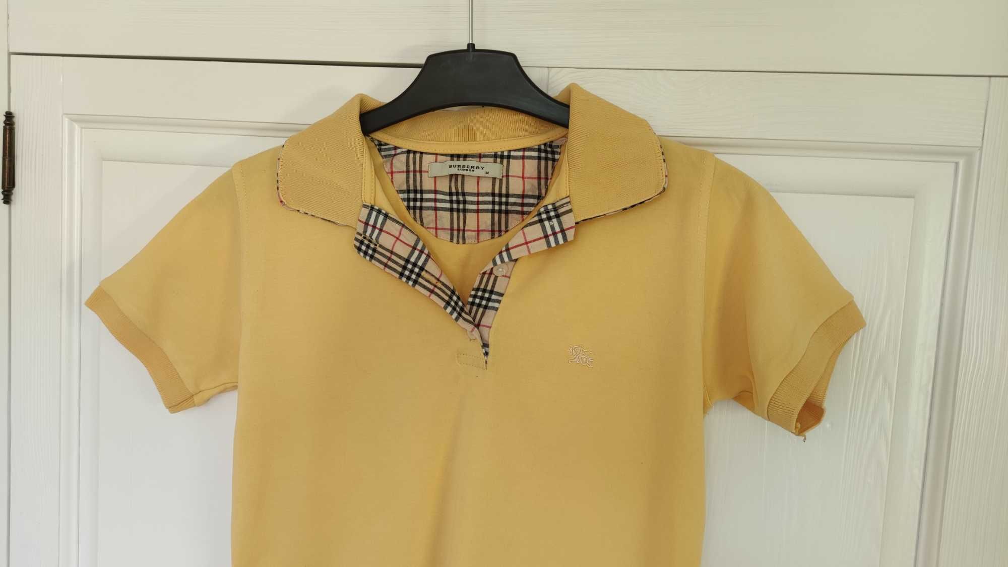 Żółtka koszulka, t-shirt polo, Burberry, rozmiar M