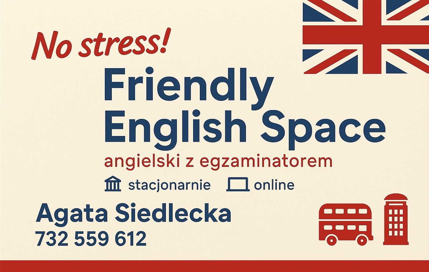 Angielski z egzaminatorem, stacjonarne/online,indywidualnie/pary/grupy