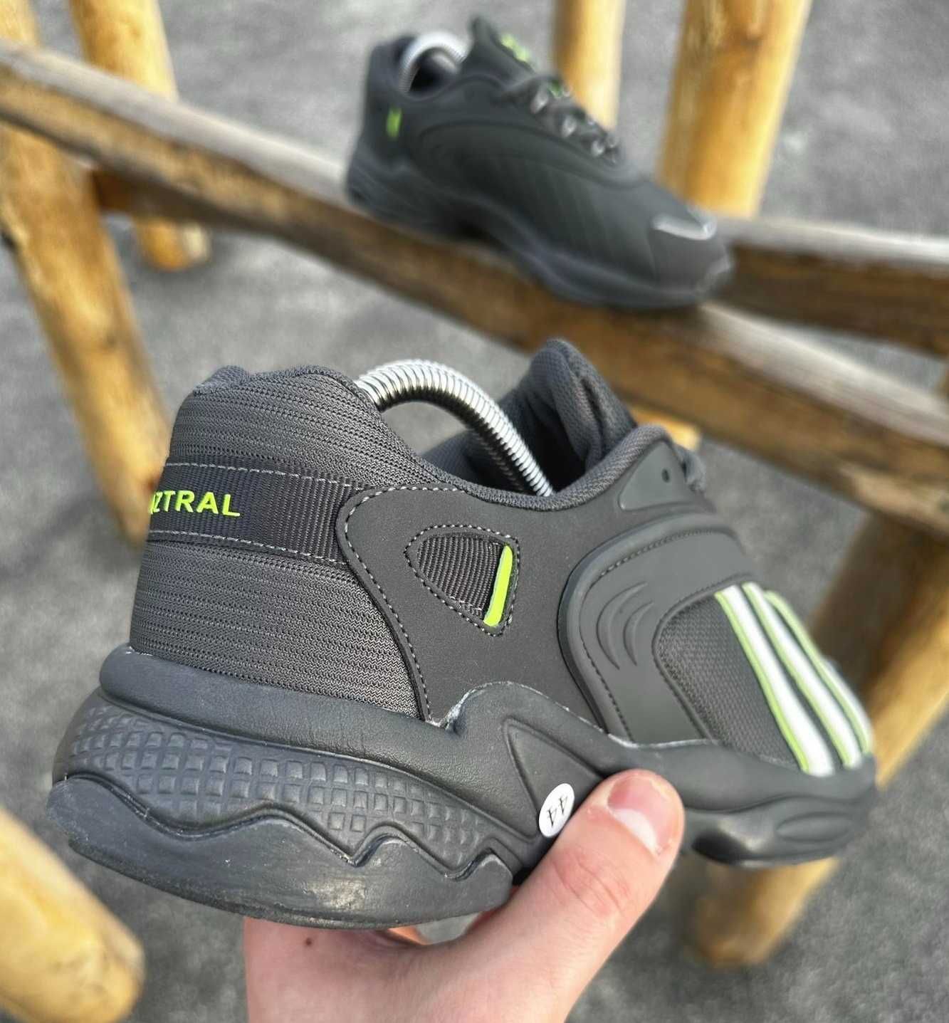 Мужские кроссовки Адидас черные кожаные Adidas Натуральная кожа