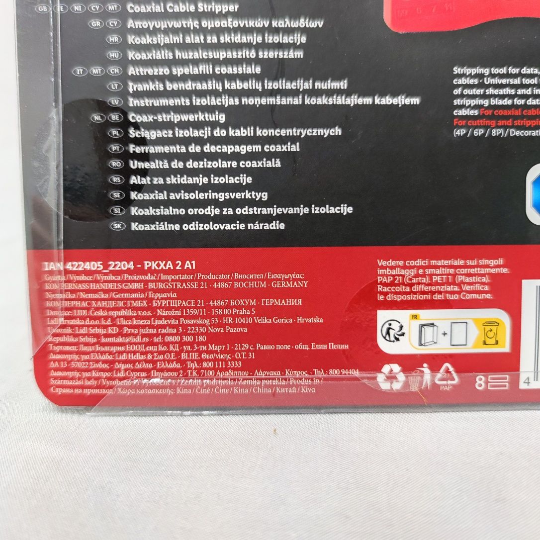 Ściągacz izolacji do kabli koncentrycznych Parkside