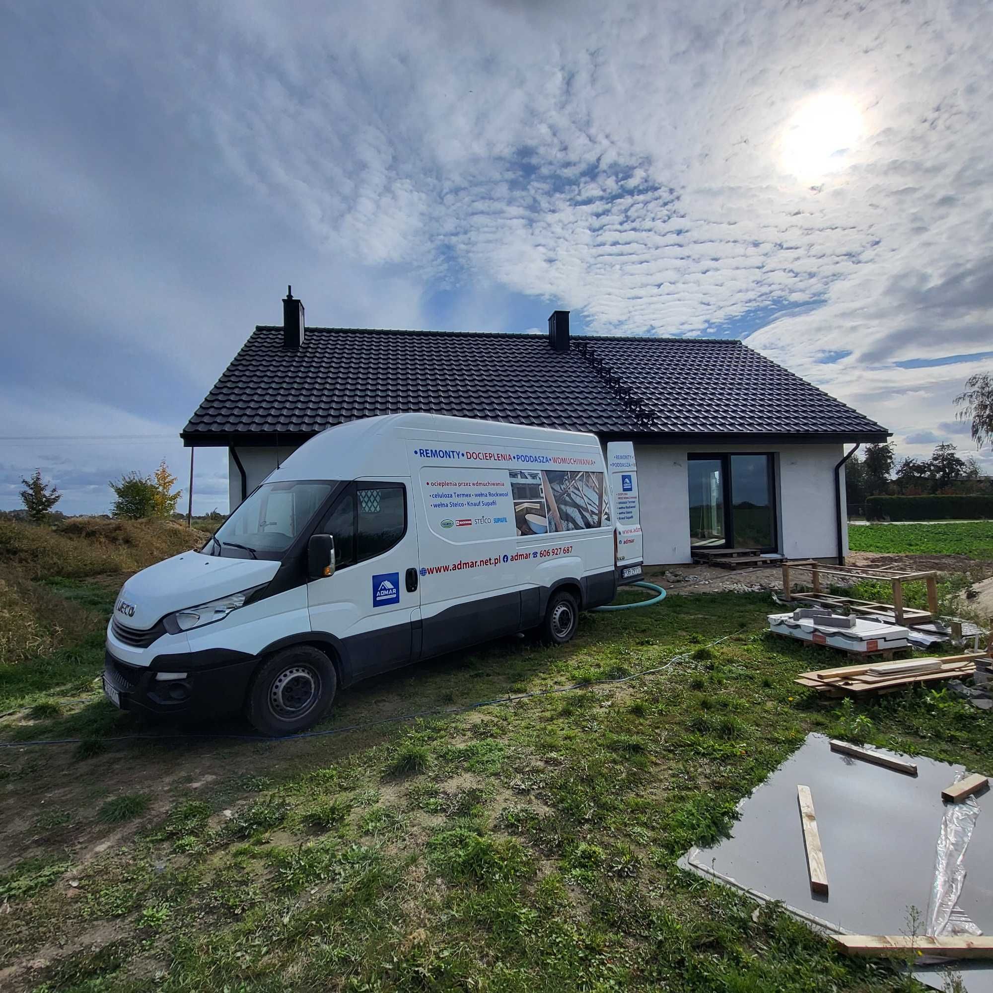 Ocieplenia celulozą, wełną URSA  FLOC ,KNAUF wdmuchiwania ,stropodachy