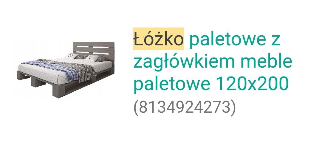 Sprzedam nowe łóżko paletowe