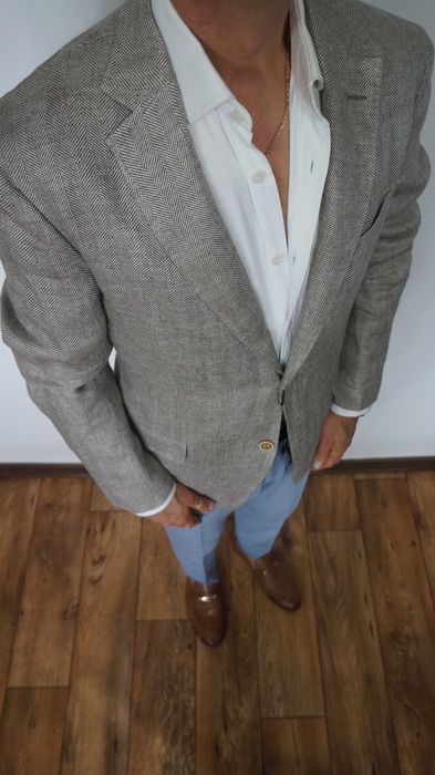 Marynarka Nowa Massimo Dutti Rozmiar 54 185/108 Kolor Brąz z Szarym