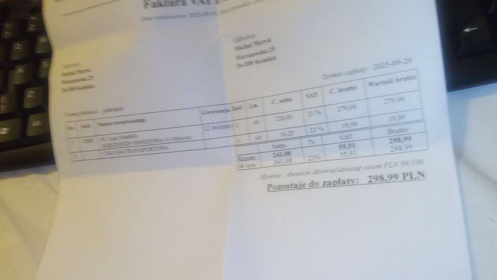 Komputer zaly zestaw