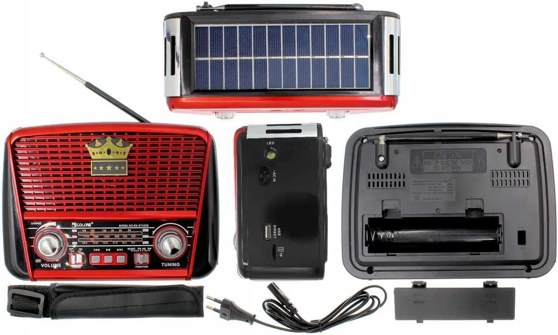 RADIO SOLARNE przenośne retro na akumulator solar USB bluetooth