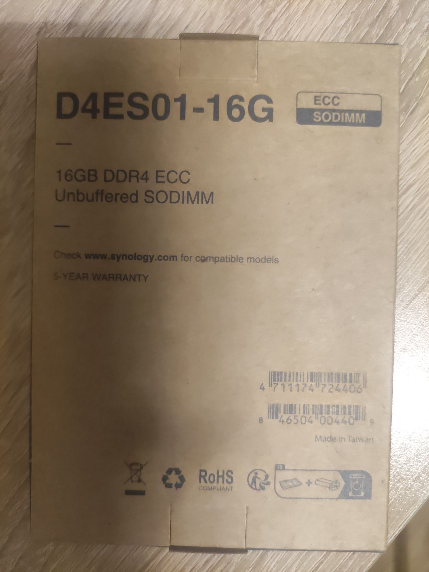 Pamięć Synology DDR4 ECC D4ES01-16G Nowa 16Gb orginal