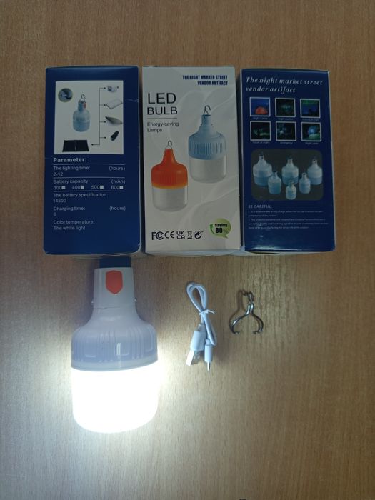 LED-лампы с аккумулятором и крючком (НОВЫЕ) — отличная яркость!