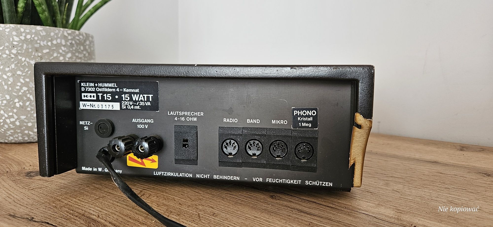 Wzmacniacz  K+H TELEWATT T15 hi fi vintage