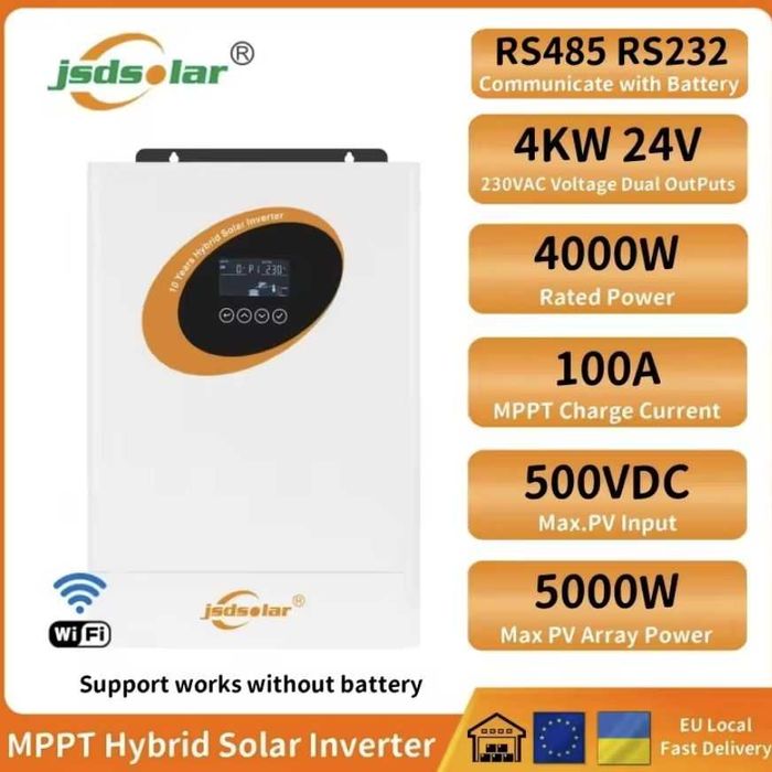 Гібридний інвертор Jsdsolar 4kw 24v Wi-Fi