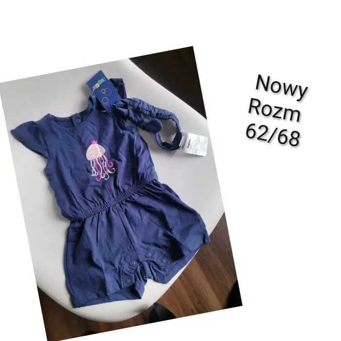 Nowy Rampers 62/68 Lidl Lupilu body 68 komplet opaska  Lupilu