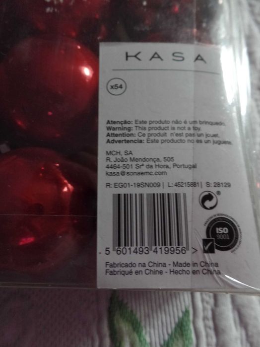 Conjunto de 54 Acessórios na cor vermelha para o Natal (BOX)