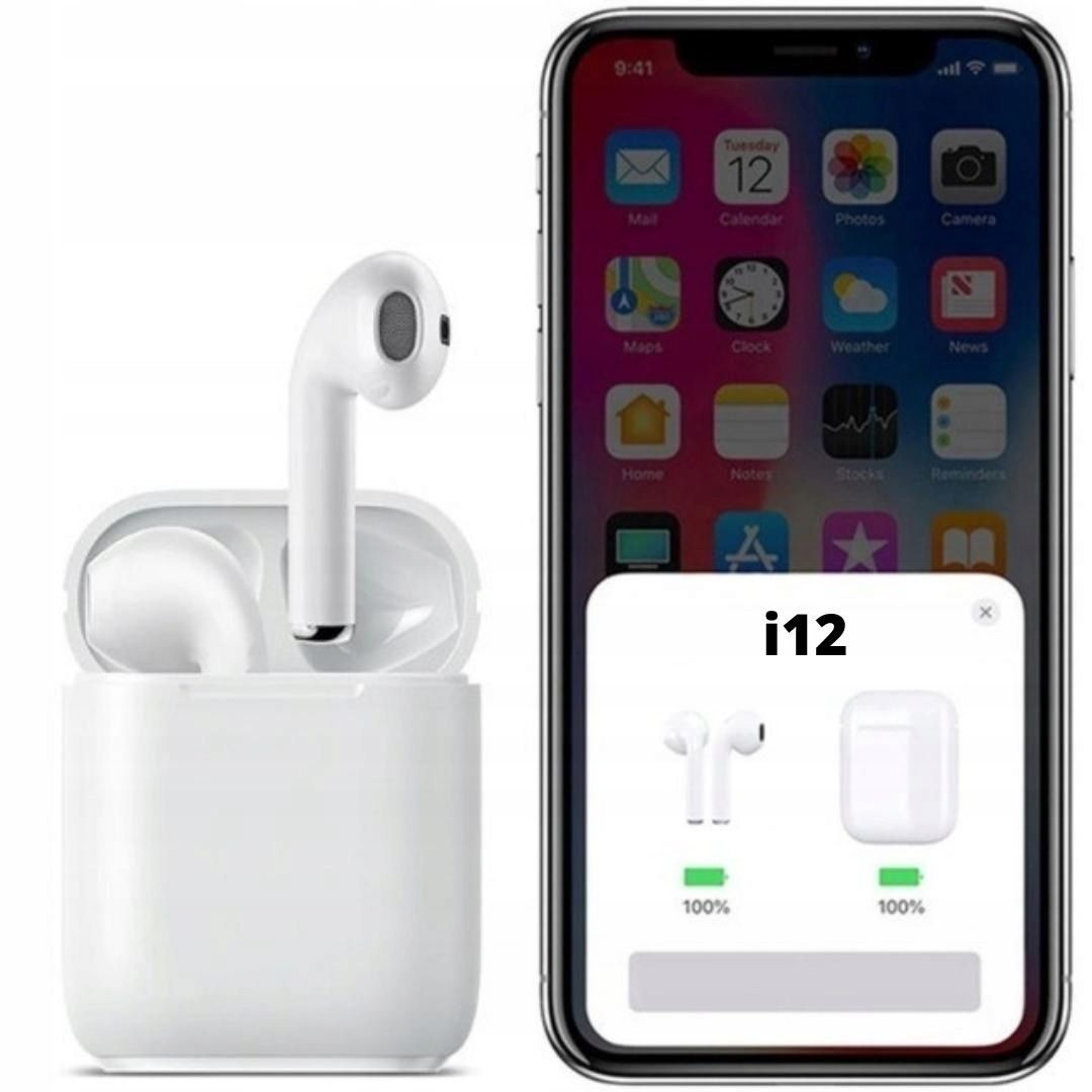 Słuchawki Bezprzewodowe I12 Powerbank Android Ios